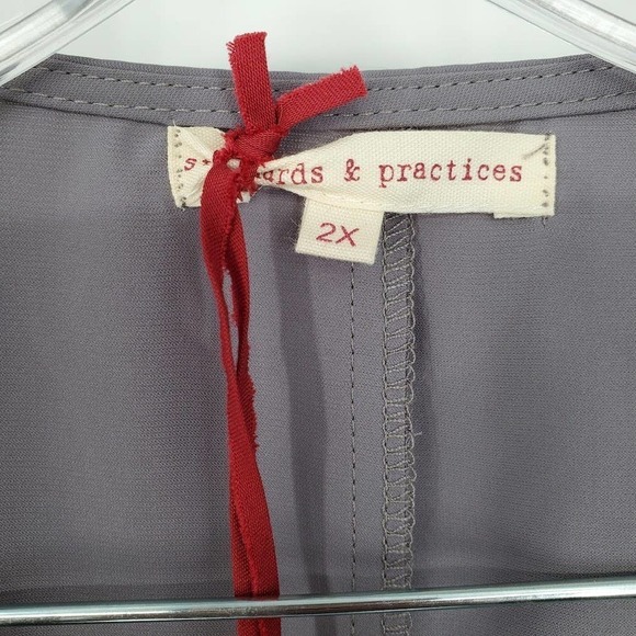 Standards & Practices Candice Georgette Wrap Dress in Smoke Grey Size 2X NEW - Picture 5 of 6